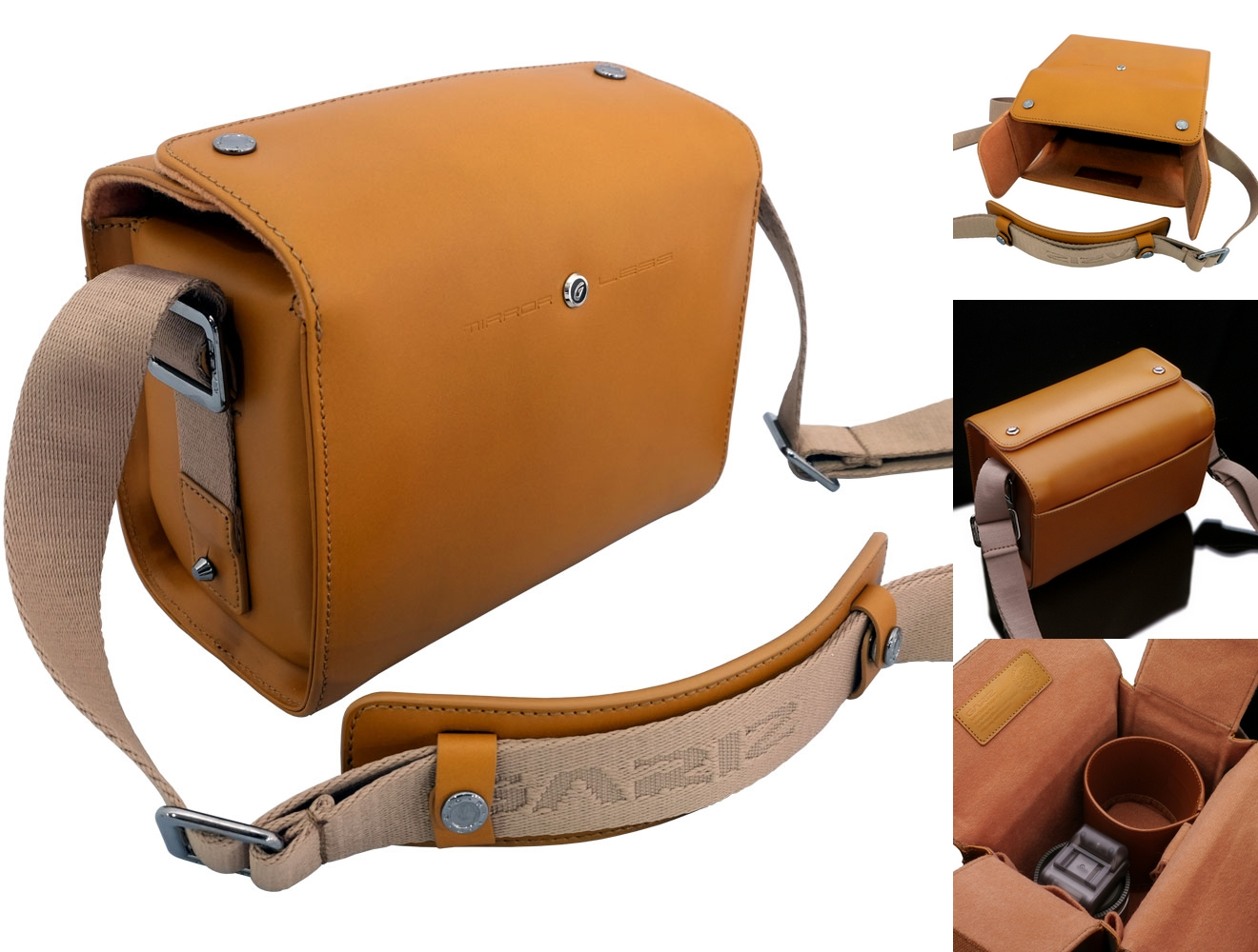 Gariz Systeemtas Leer Small LichtBruin CB-LZSSLB