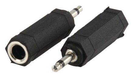 Mono audio adapter 3.5mm male – 6.35mm female