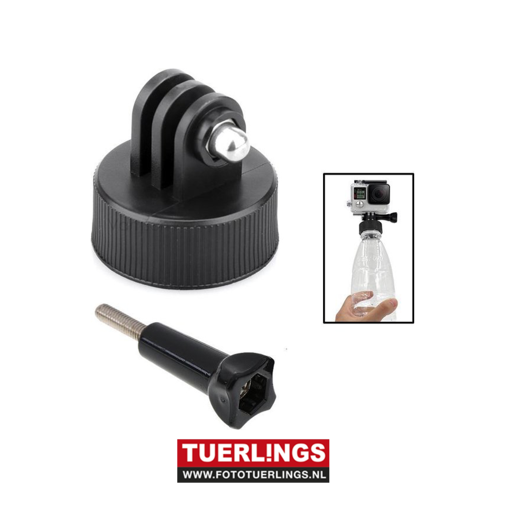 Gopro mount voor op een fles met 37mm diameter schroef