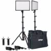 Ledgo E268CII Bi-color kit met 2x E268CII led lamp incl. voeding + 2x statief + tas