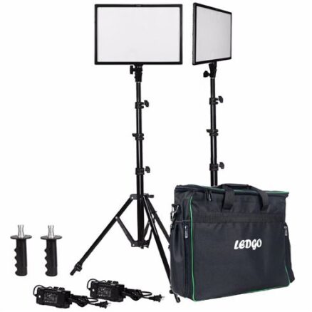 Ledgo E268CII Bi-color kit met 2x E268CII led lamp incl. voeding + 2x statief + tas