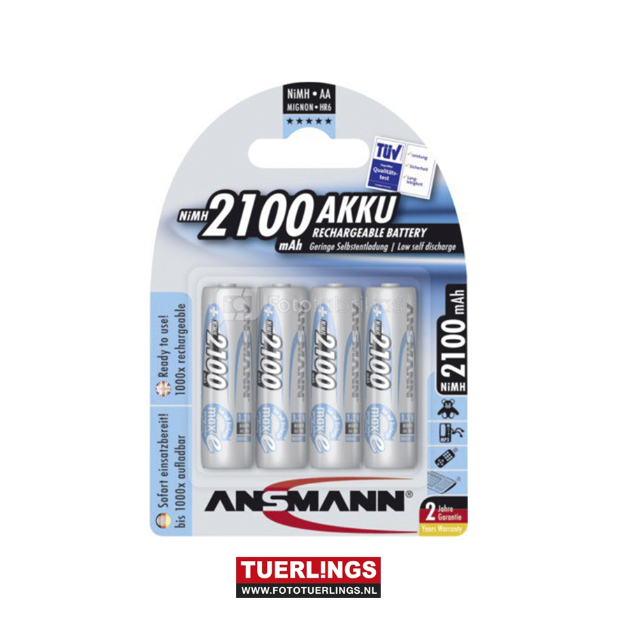 Ansmann 4x 2100mAh Mignon NiMH MaxE accu