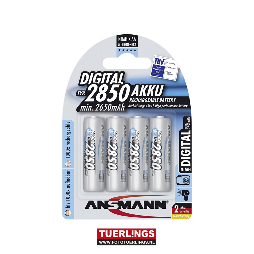 Ansmann 4x AA 2850mAh Mignon NiMH MaxE accu