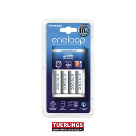 Panasonic Eneloop MQN04 lader + 4x AA 1900MaH
