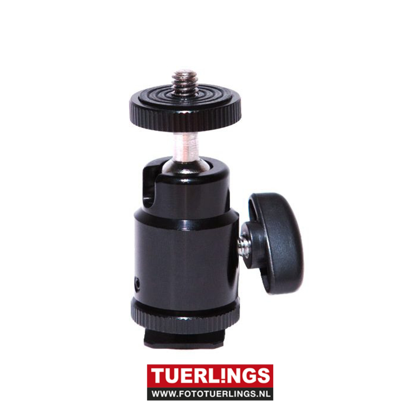 Mini balhoofd voor op hot shoe en 14 schroefdraad