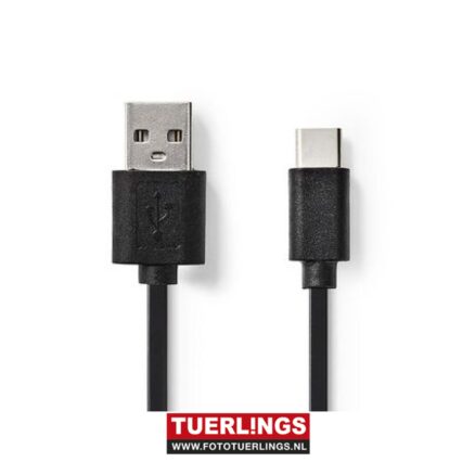 USB 2.0 Kabel USB-C Male – A Male 1.00 m Zwart
