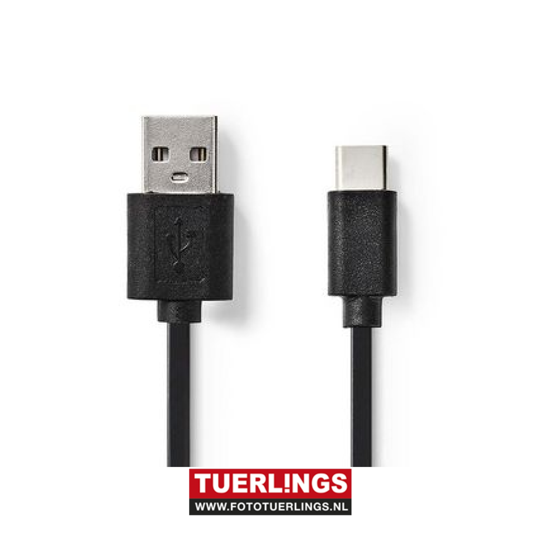 USB 2.0 Kabel USB-C Male - A Male 1.00 m Zwart