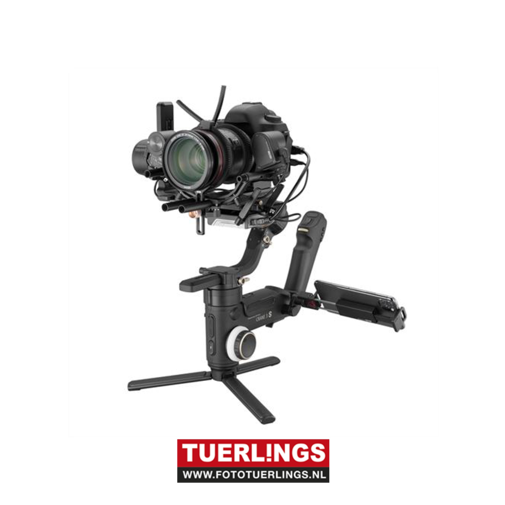 De Zhiyun Crane 3S Pro is een 3-assige stabilisator met een uitgebreide accessoire pakket voor professionele videomakers. De stabilisator is de perfecte cameratool om je video's tot een hoger niveau wilt tillen. Je hebt met de Crane 3S namelijk de volledi