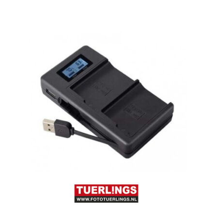 Tuerlings Gold Line Dubbel USB lader voor Sony NP-FW50 accu’s (o.a. A5000/A6000/A7)