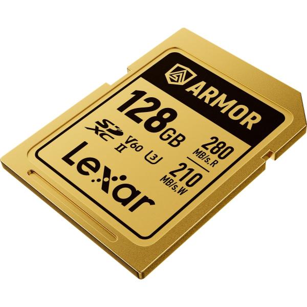 SDXC Pro Gold Series Armor UHS-II 128GB V60 IP68 Stainless  R280/W210MB/s - Afbeelding 2