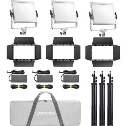 Litemons LP400R RGB LED Light Panel 3 Light Kit