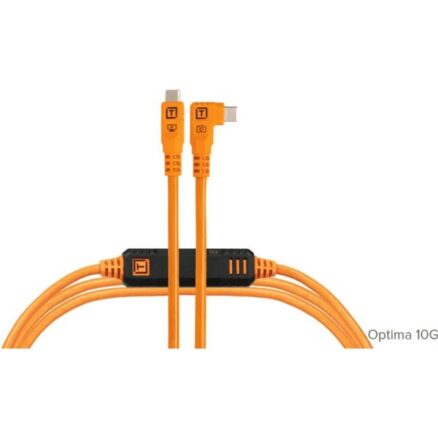 TetherPro Optima 10G USB-C 15′ (4.6m) Straight To Right Orange