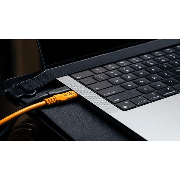 TetherPro Optima 10G USB-C 15' (4.6m) Straight To Right Orange - Afbeelding 3