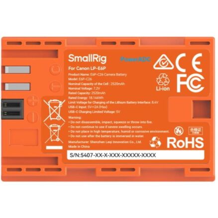 Smallrig 5407 Camera Battery For Canon LP-E6P (Orange)